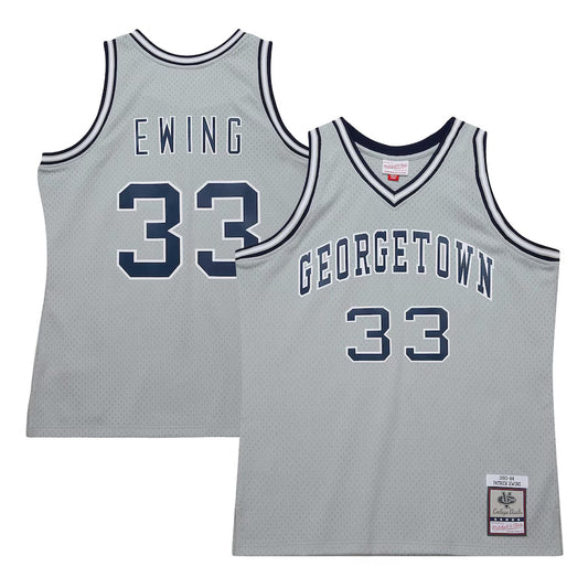 #33 Patrick Ewing Player Gray Georgetown Hoyas Swingman Basketball Jerseys