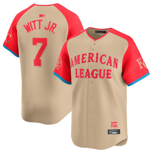 American League #7 Bobby Witt Jr. Player Cream All-Star Game Limited Baseball Jerseys