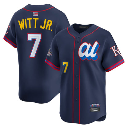 American League #7 Bobby Witt Jr. Player Navy All-Star Edition Limited Baseball Jerseys