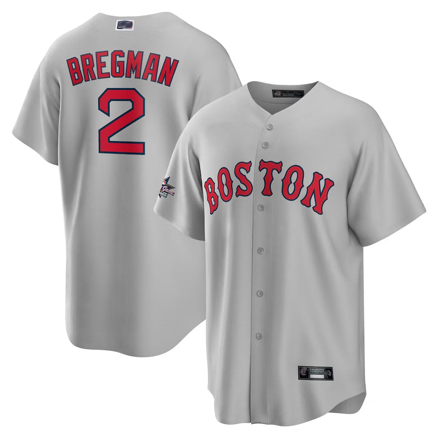 B.Red Sox #2 Alex Bregman Gray All-Star Game Road Replica Player Baseball Jerseys