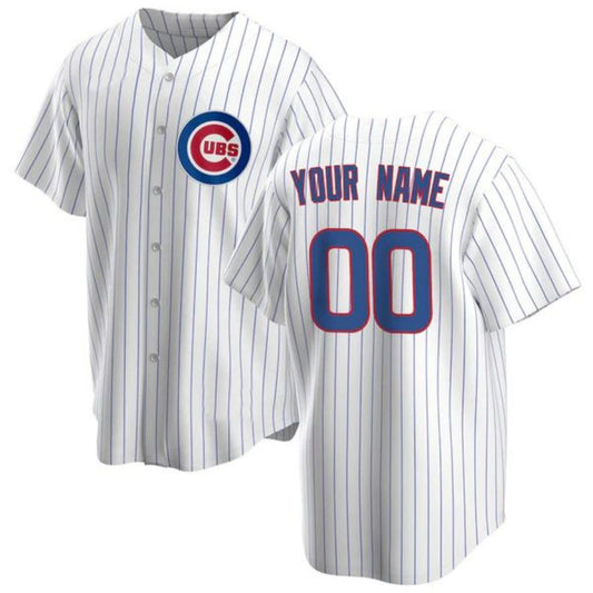Custom C.Cubs White Home Replica Game Baseball Jerseys