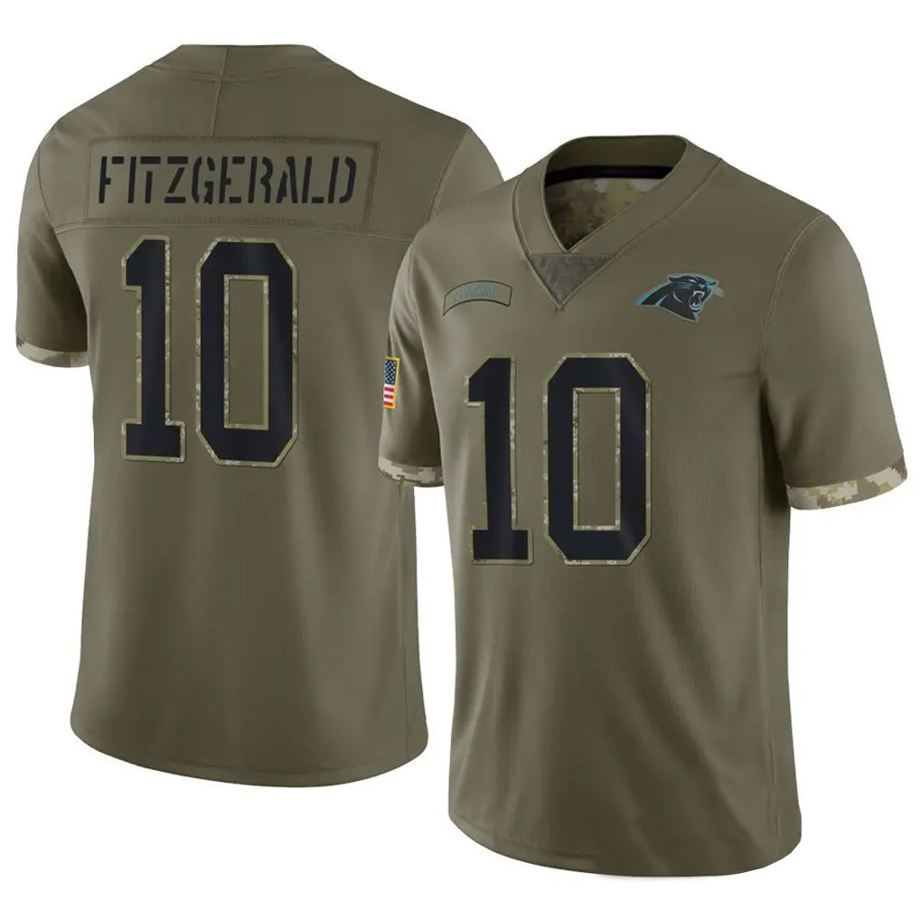 C.Panthers #10 Ryan Fitzgerald Player Salute To Service Olive Football Jerseys