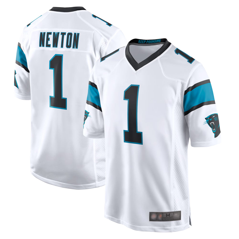 C.Panthers #1 Cam Newton Player White Home Game Football Jerseys