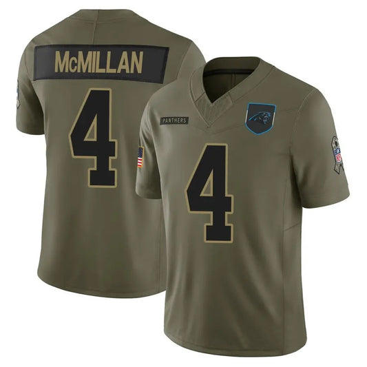 C.Panthers #4 Tetairoa McMillan Player Salute To Service Olive Limited Football Jerseys