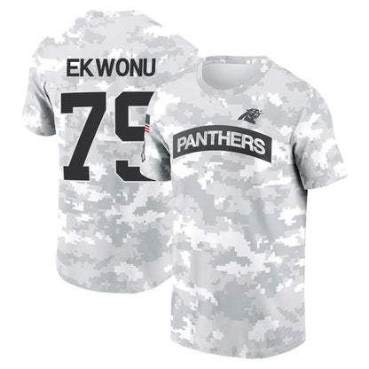 C.Panthers #79 Ikem Ekwonu Player Salute to Service Hoodies & T-Shirts Football Jerseys