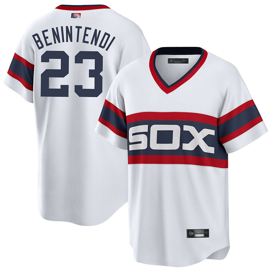 C.White Sox #23 Andrew Benintendi Player White Replica Baseball Jerseys