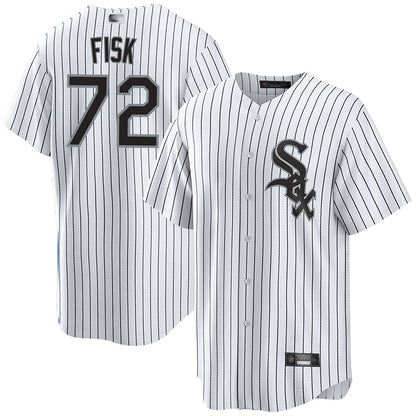 C.White Sox #72 Carlton Fisk Player White Home Replica Baseball Jerseys