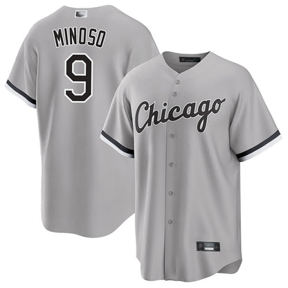 C.White Sox #9 Minnie Minoso Player Gray Road Replica Baseball Jerseys