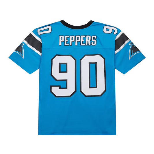 C.Panthers #90 Julius Peppers Player Mitchell & Ness Blue American Football Jerseys