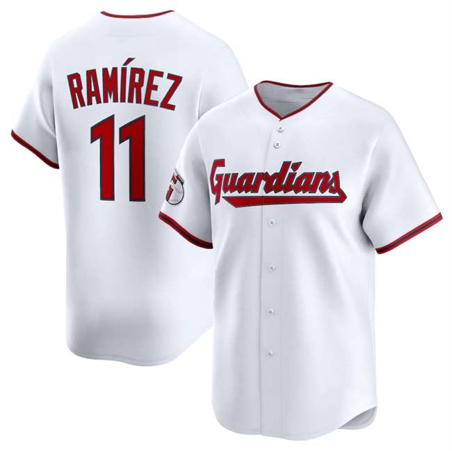 C.Guardians #11 Jose Ramirez Player White Home Limited Stitched Baseball Jerseys