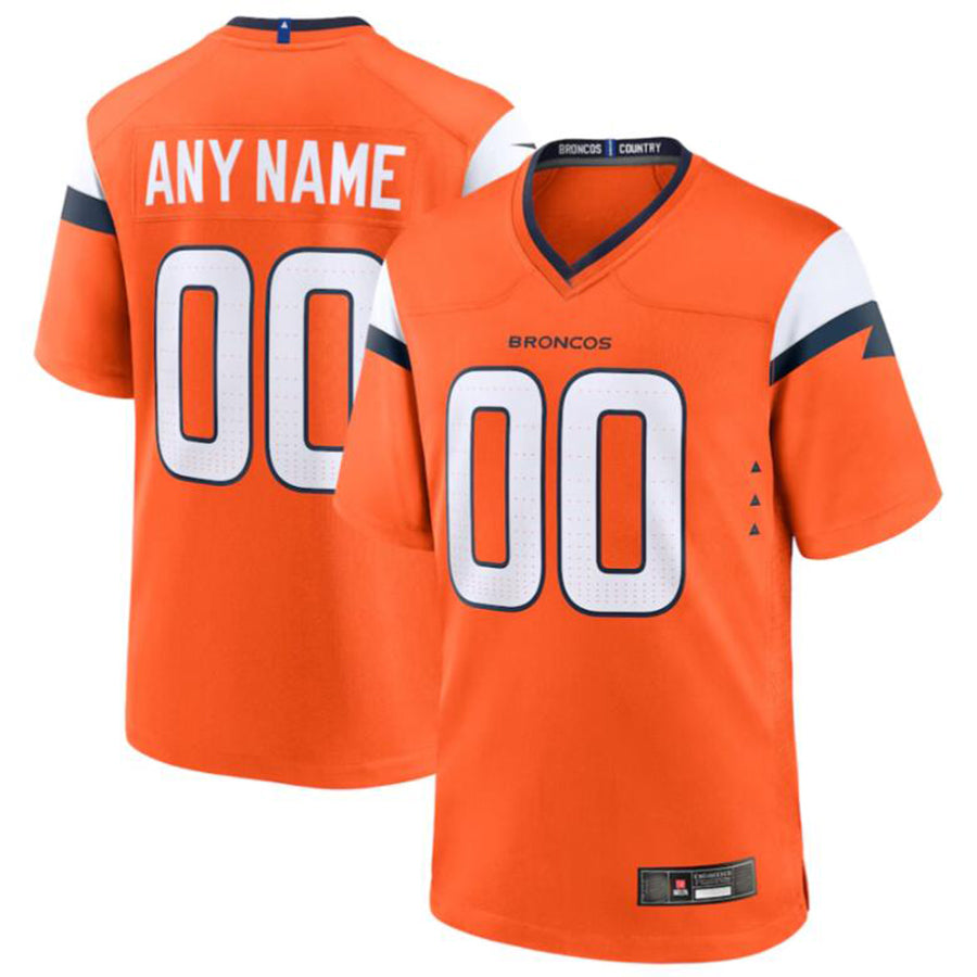 Custom D.Broncos Orange Game Football Jersey -Stitched American Football Jerseys