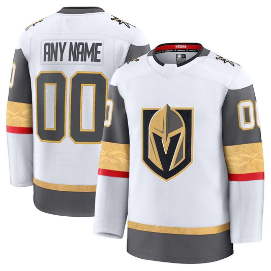 Custom V.Golden Knights Fanatics Game Premium Jersey - White Stitched American Hockey Jerseys