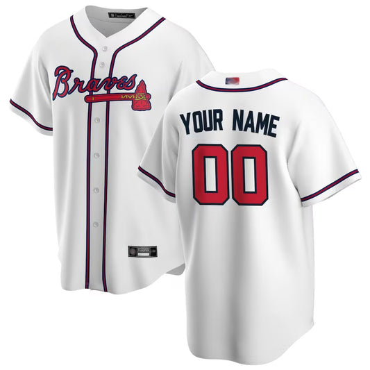 Custom A.Braves White Replica Game Baseball Jerseys