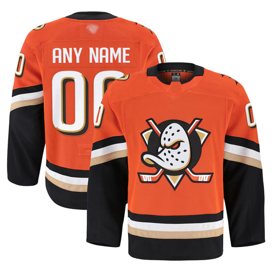 Custom A.Ducks Fanatics Orange Breakaway Hockey Jerseys