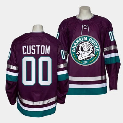 Custom A.Ducks Purple Home Game Hockey Jerseys