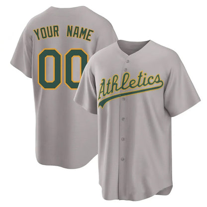 Custom Athletics Gray Replica Home Baseball Jerseys