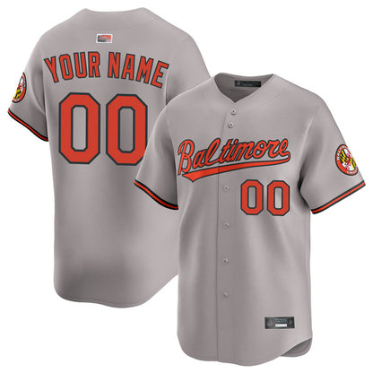 Custom B.Orioles Gray Replica Home Game Baseball Jerseys