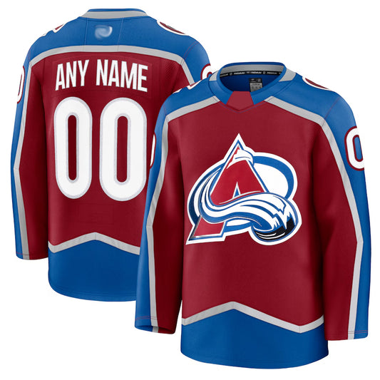 Custom C.Avalanche FFanatics Home Premium Burgundy Hockey Jerseys
