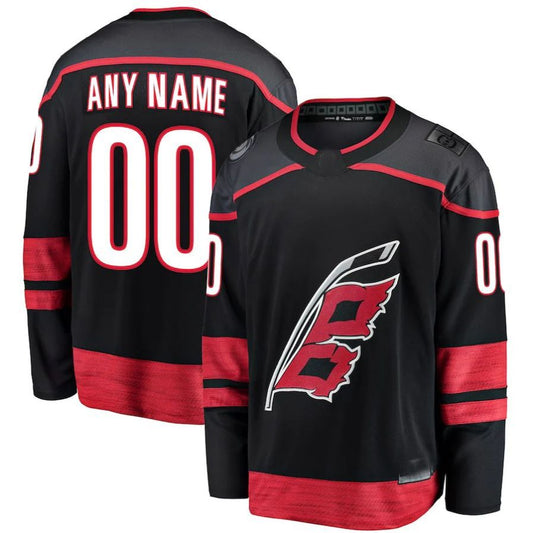 Custom C.Hurricanes Fanatics Home Breakaway Black Hockey Jerseys