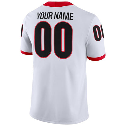 Custom Georgia Bulldogs Whtie Game Football Jerseys