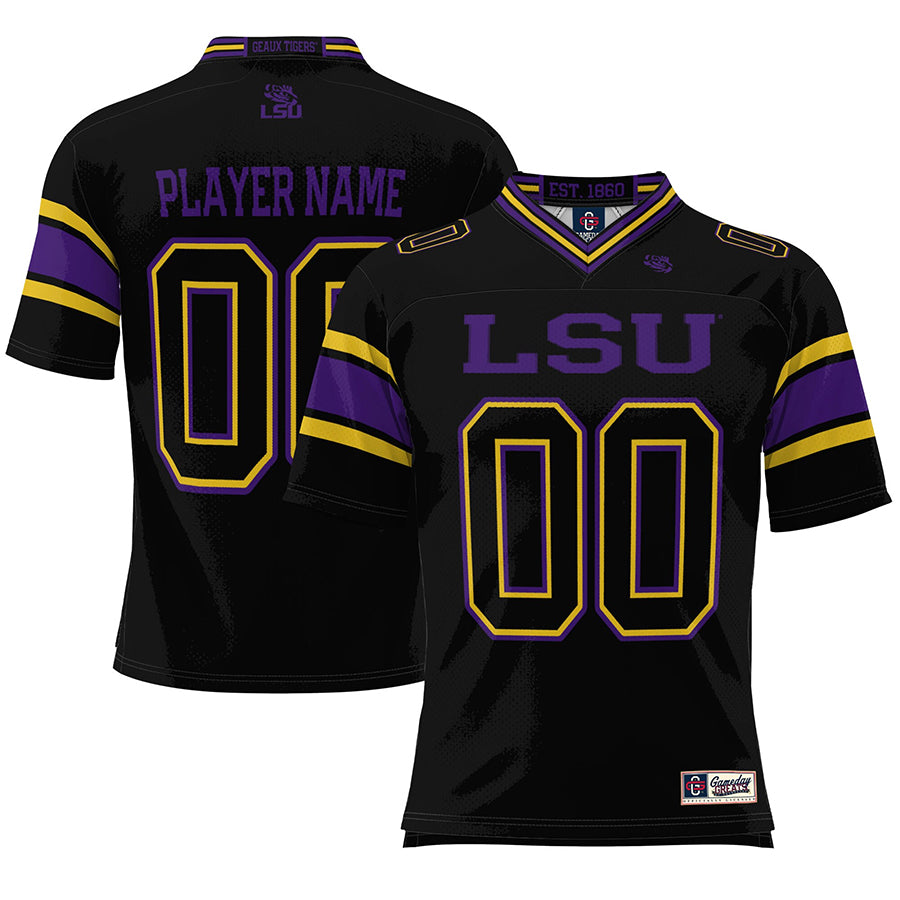 Custom L.Tigers Black Replica Stitched College Jerseys