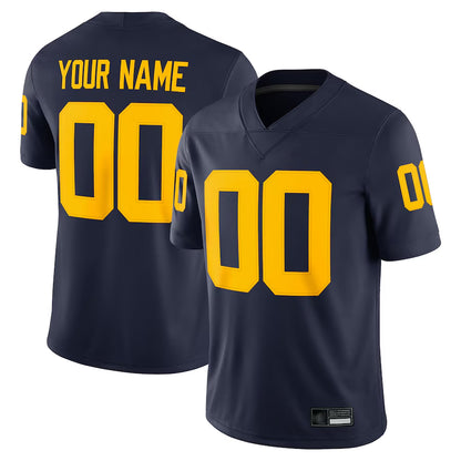 Custom Michigan Wolverines Navy Home Game Football Jerseys