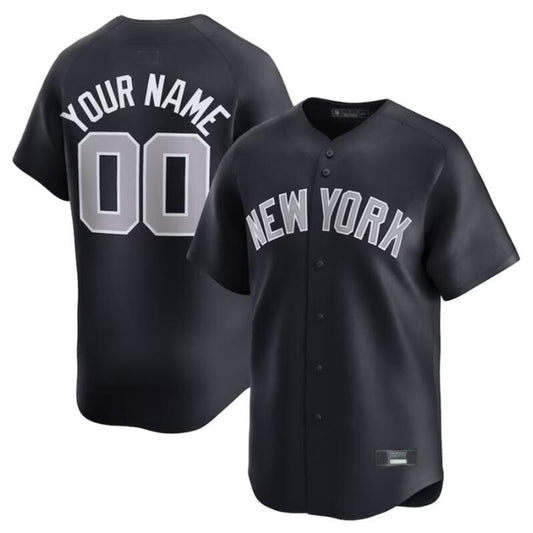 Custom NY.Yankees Navy Limited Game Baseball Jerseys