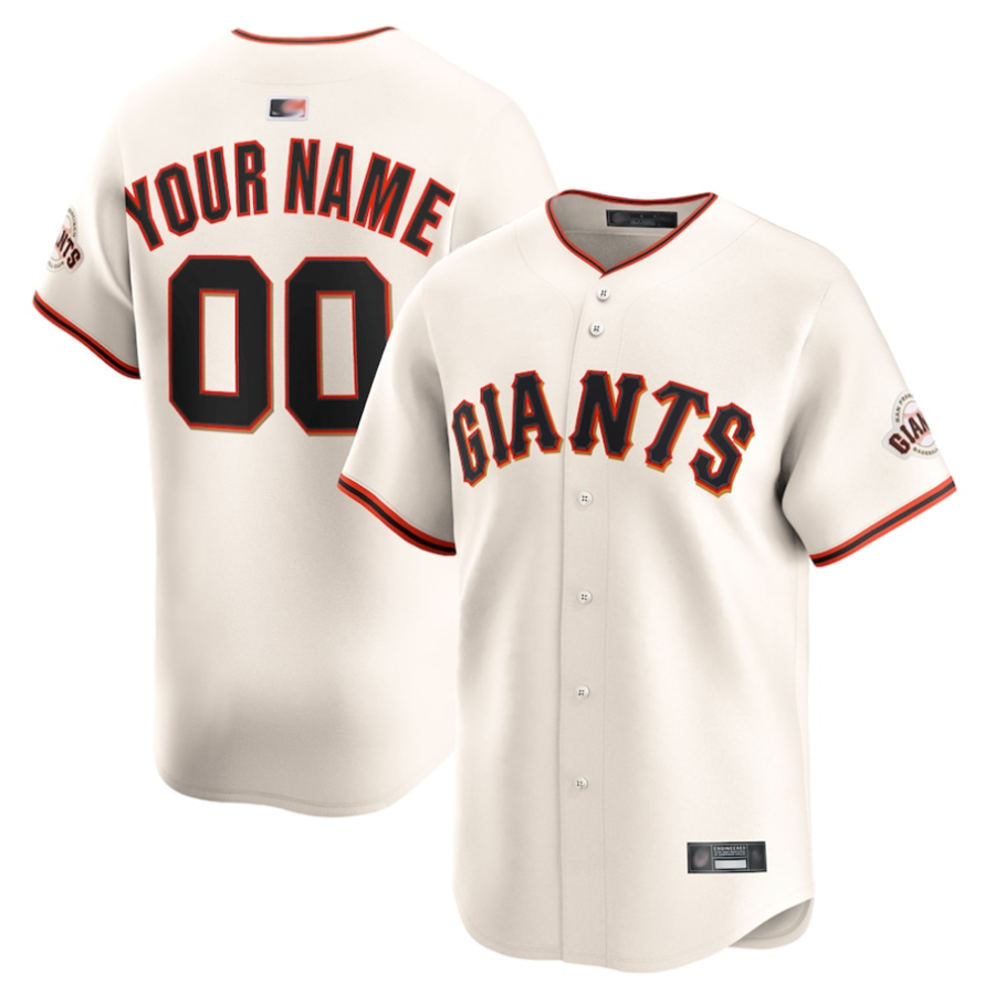Custom S.Francisco Giants Cream Home Limited Baseball Jerseys