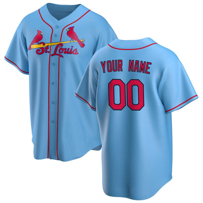 Custom St.Louis Cardinals Light Blue Replica Baseball Jerseys