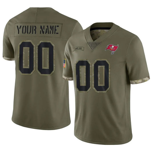 Custom TB.Buccaneers Salute To Service Olive Football Jerseys
