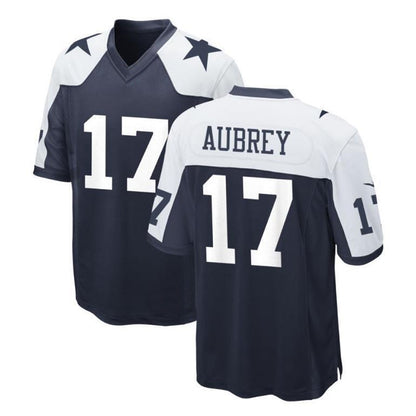 D.Cowboys #17 Brandon Aubrey Player Navy Alternate Game Football Jerseys