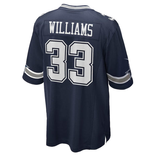 D.Cowboys #33 Javonte Williams Player Navy Home Game Football Jerseys
