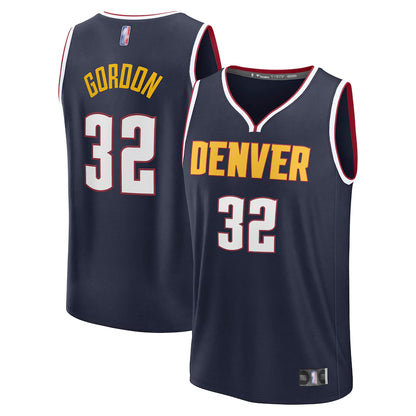 D.Nuggets #32 Aaron Gordon Player Fanatics Navy Fast Break Replica Icon Edition Basketball Jerseys