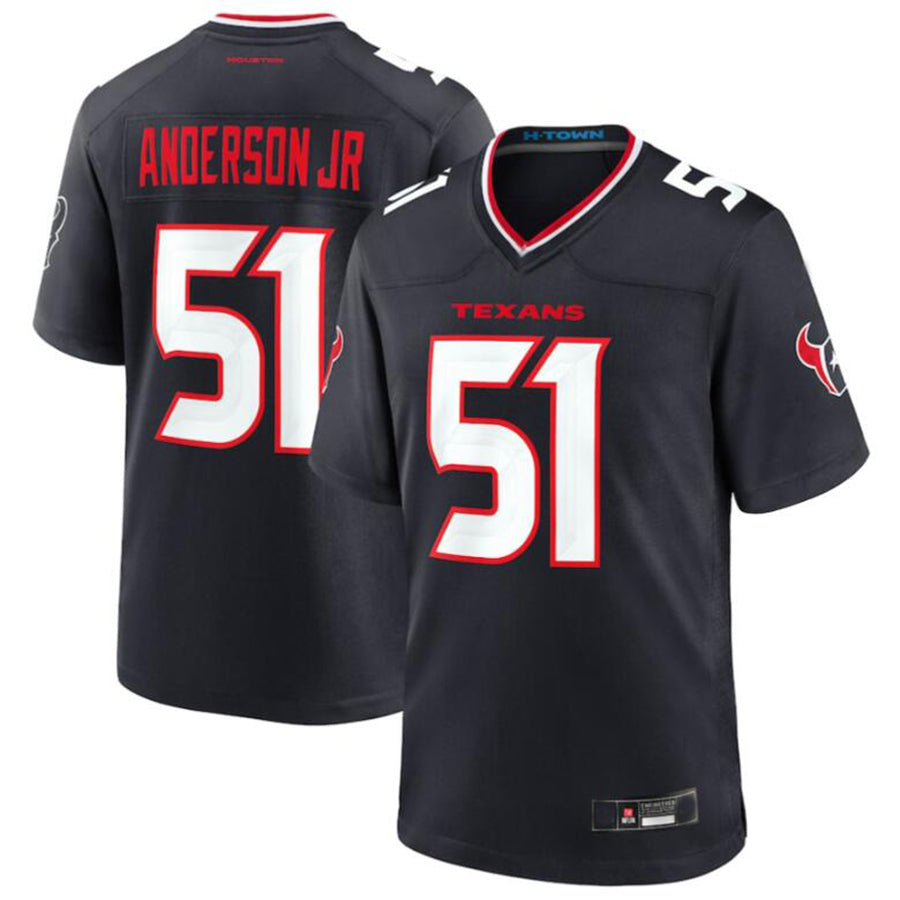 H.Texans #51 Will Anderson Jr. Player Navy Game Jersey Stitched American Football Jerseys