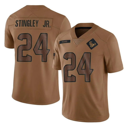 H.Texans #24 Derek Stingley Jr. Player Brown Salute To Service Limited Football Jerseys