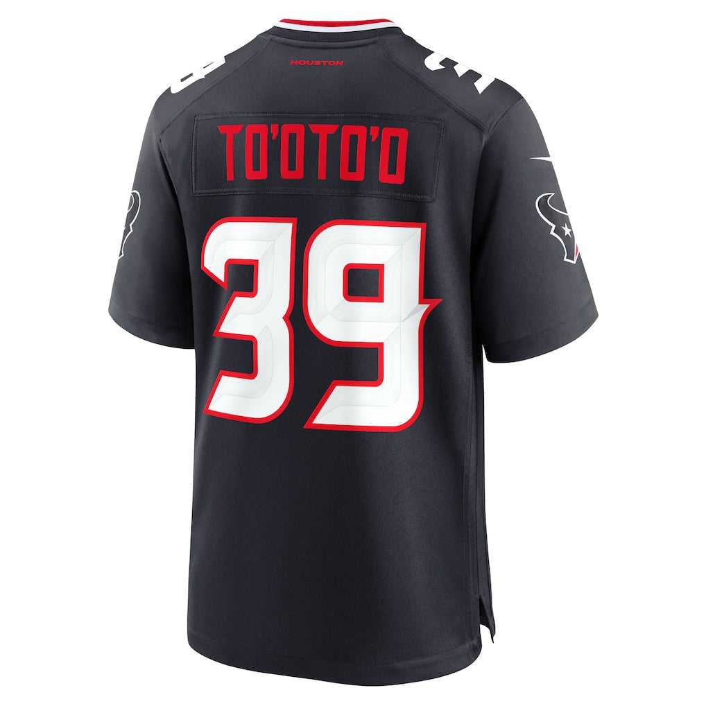 H.Texans #39 Henry To'oto'o Player Navy Home Game Football Jerseys