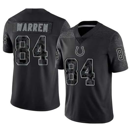 IN.Colts #84 Tyler Warren Player RFLCTV Limited Black Football Jerseys