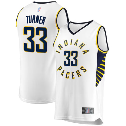 IN.Pacers #33 Myles Turner Player Fanatics Fast Break White Association Edition Replica Basketball Jerseys