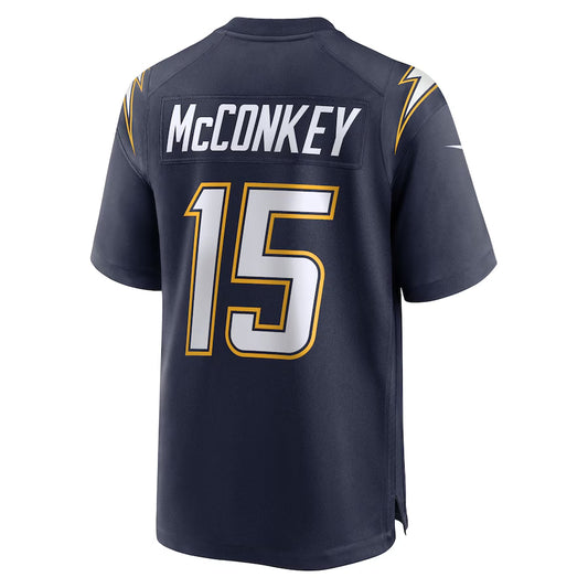 LA.Chargers #15 Ladd McConkey Player Navy Game Footsball Jerseys