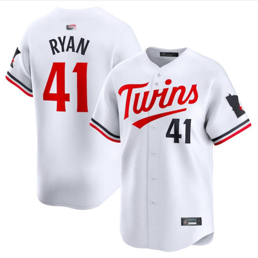 M.Twins #41 Joe Ryan Player White Home Limited Baseball Jerseys