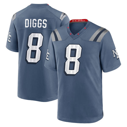 NE.Patriots #8 Stefon Diggs Player Storm Blue Rivalries Collection Game Football Jerseys