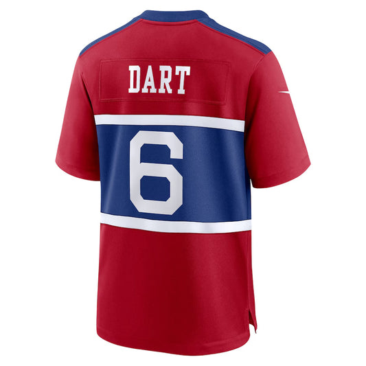 NY.Giants #6 Jaxson Dart Player Red Alternate Century Red Game Football Jerseys