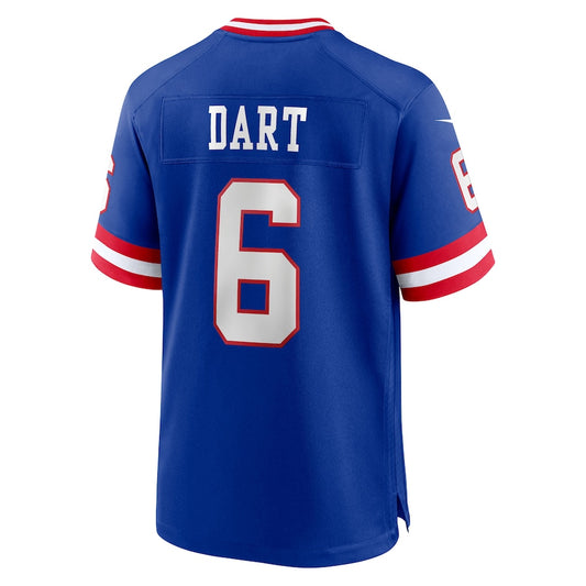 NY.Giants #6 Jaxson Dart Player Royal Alternate Classic Game Football Jerseys