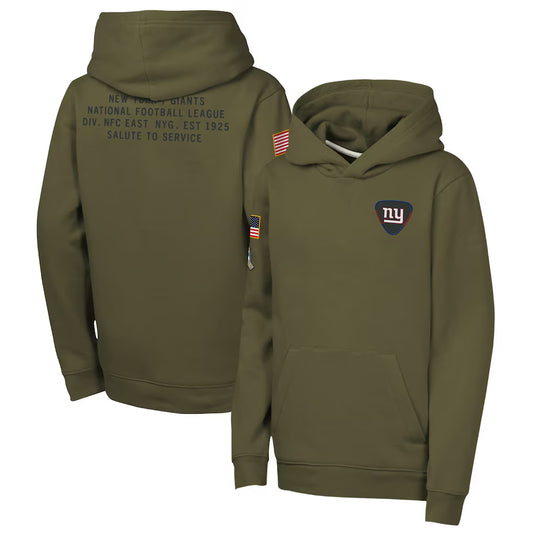 NY.Giants Player Olive Salute to Service Club Fleece Hoodie Football Jerseys