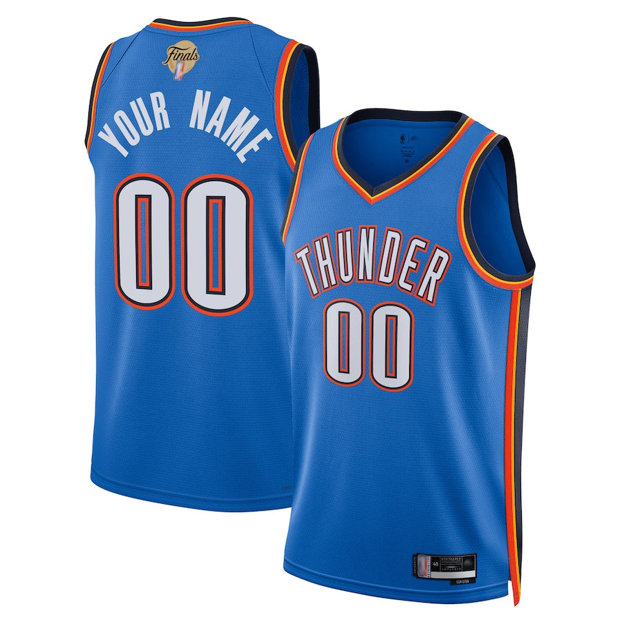 OK.City Thunder Blue Custom Swingman Icon Edition Basketball Jerseys