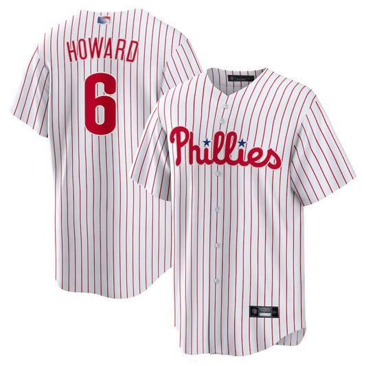 P.Phillies #6 Ryan Howard Player White Replica Home Baseball Jerseys
