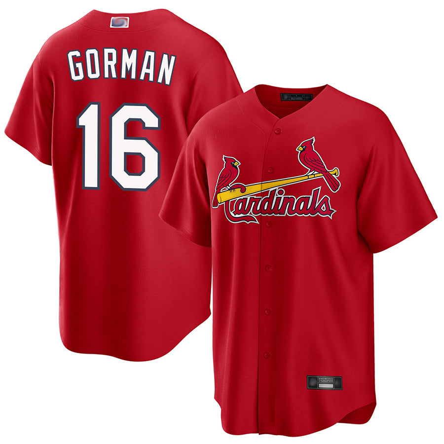 St.Louis Cardinals #16 Nolan Gorman Player Replica Red Baseball Jerseys