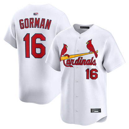 St.Louis Cardinals #16 Nolan Gorman Player White Limited Home Baseball Jerseys