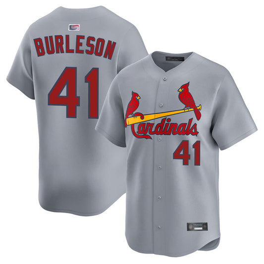 St.Louis Cardinals #41 Alec Burleson Player Road Limited Baseball Jerseys