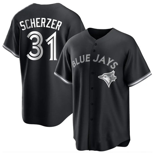 T.Blue Jays #31 Max Scherzer Player Black Replica Game Baseball Jerseys